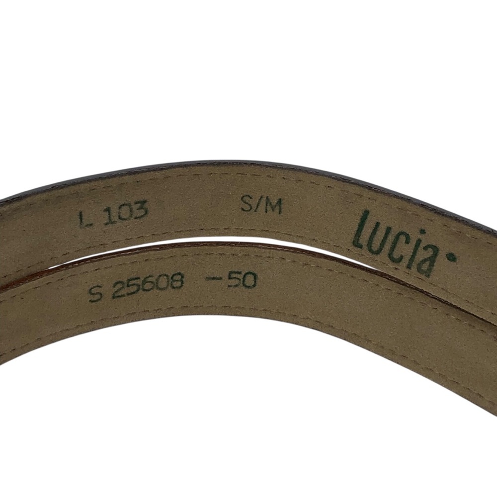 Lucia Double Leather Belt with Double Diamond Shaped Buckle‎ S/M - Picture 5 of 6